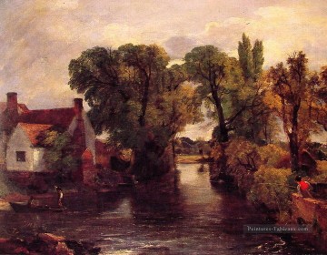 Le Mill Stream romantique John Constable Peinture à l'huile